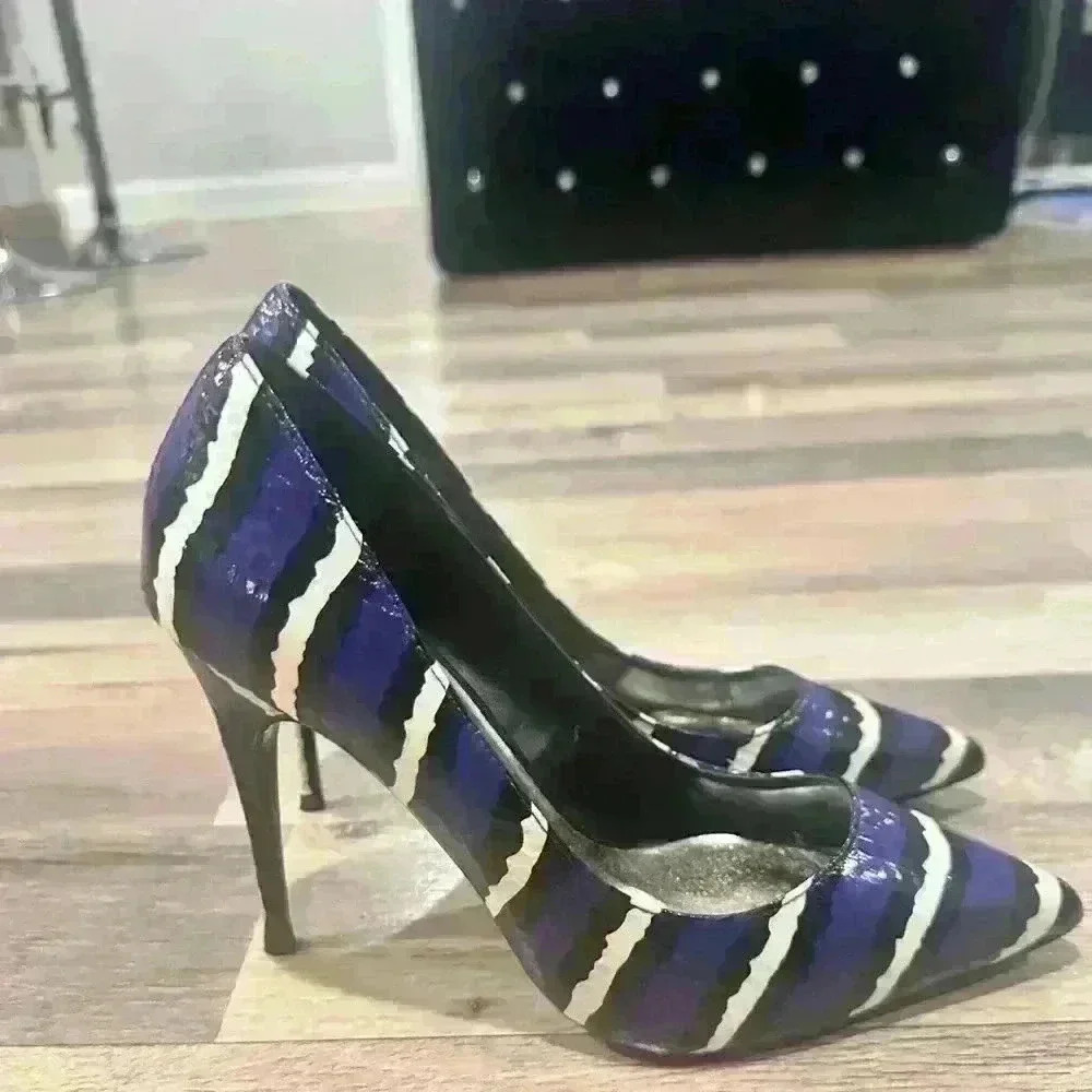 7.5 L- Elektrik heel shoes black/purple and white - Picture 3 of 7